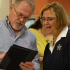 Commissioner Cyndi Stevenson with artist Scott Waters